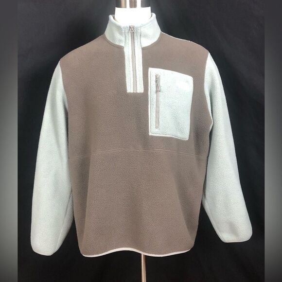 The North Face Men’s XL Brown & Grey 3/4 Zip Closure Standup Collar Fleece NWOT